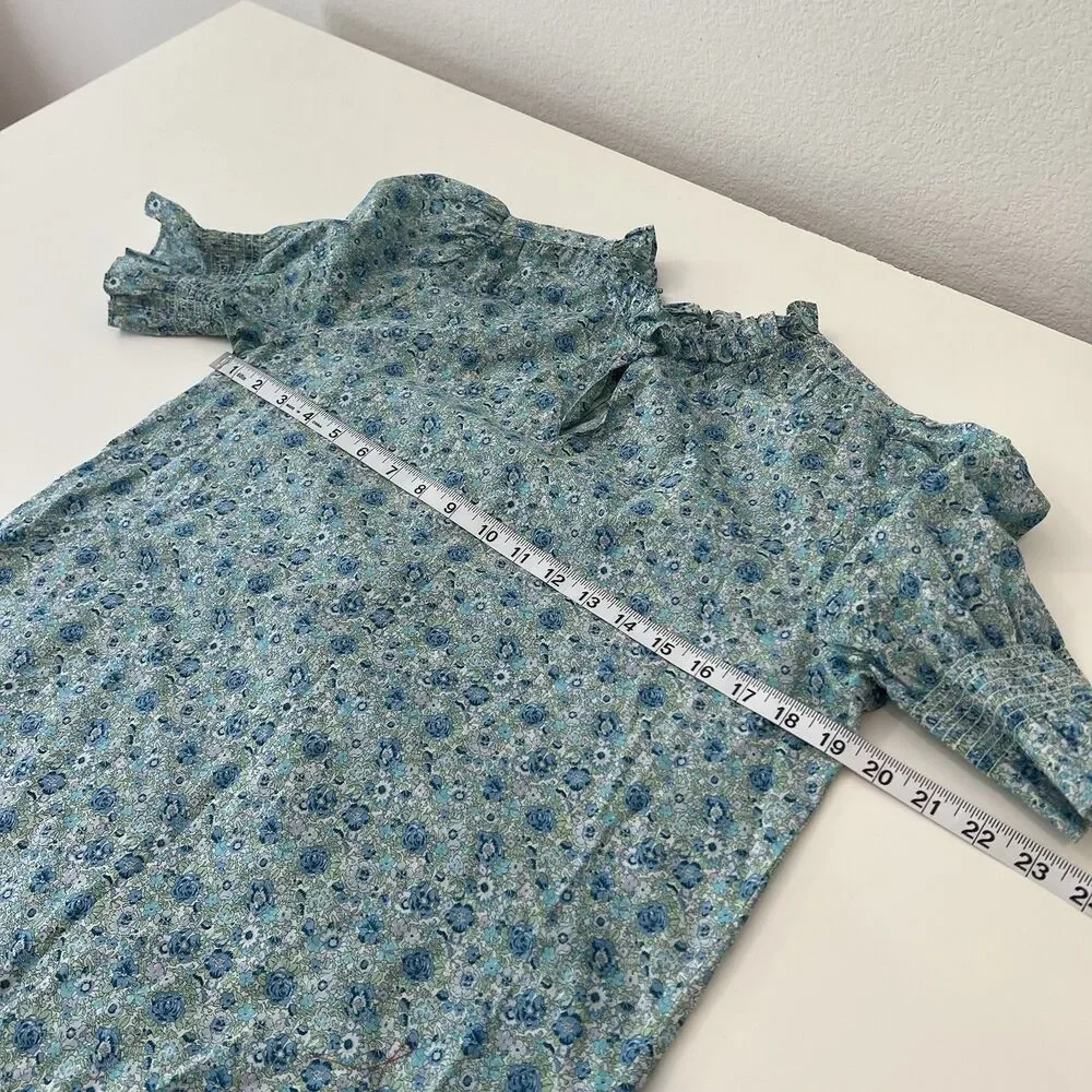J Crew Liberty Fabric Amelie Floral Puff-sleeve Top S Cottagecore Prairie